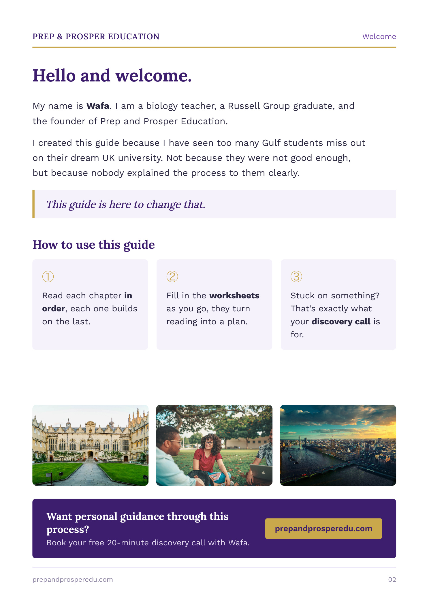 Welcome page from the UCAS guide